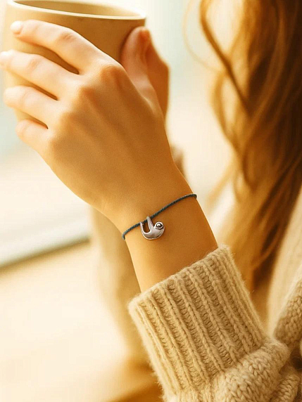 Браслет WAF WAF «Ленивец», темно-синий, фото 4.