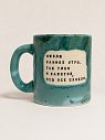 Кружка ручной работы Тата вытворяет/NF ceramics «Люблю раннее утро», светло-бирюзовая, керамика, 400 мл, превью фото 1