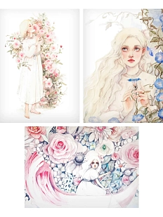 Набор открыток с иллюстрациями Викторовой Оксаны №4, 3 шт.