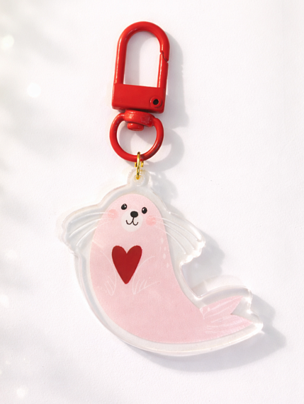 Брелок «Тюлень с сердечком», 5 см, фото 1.