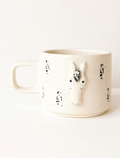 Кружка ручной работы Мария Гордеева с фигуркой Лошадка с узорами, полуфарфор, 250 мл