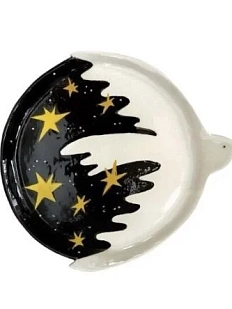 Тарелка ручной работы «Птица счастья», разноцветная, полуфарфор, 21 см