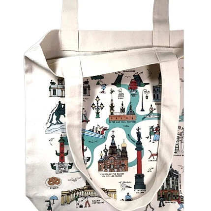 Сумка шоппер «Карта Петербурга. St.Petersburg», белый, фото 2.