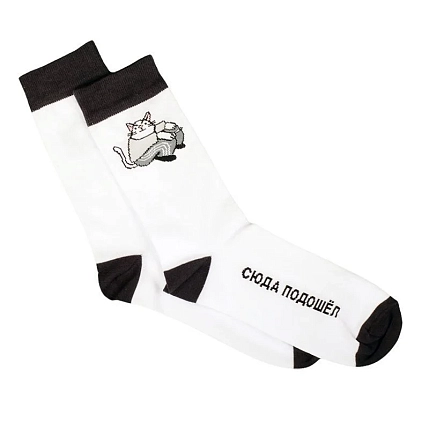 Носки с котиком «Сюда подошёл», р-р 35-40, фото 1.