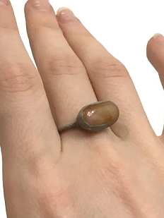 Кольцо ручной работы «Сердолик»