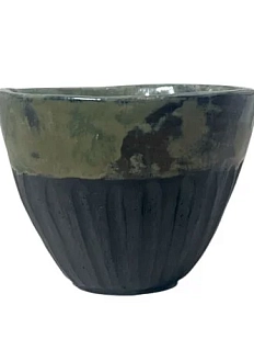 Стакан ручной работы с разводами, тёмно-зелёный, керамика, 100 мл