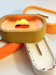 Интeрьерная свеча «Дынная булочка», соевый воск, средняя