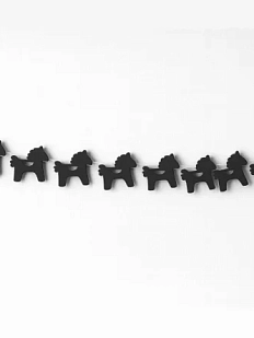 Бумажная гирлянда Магия букв «Лошадки», чёрная, картон, 240 г/м²