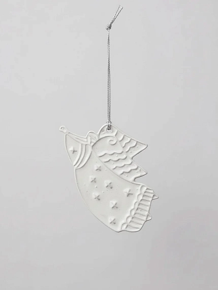 Ёлочная игрушка Партала керамика из керамики «Ангел», белая, фото 1.