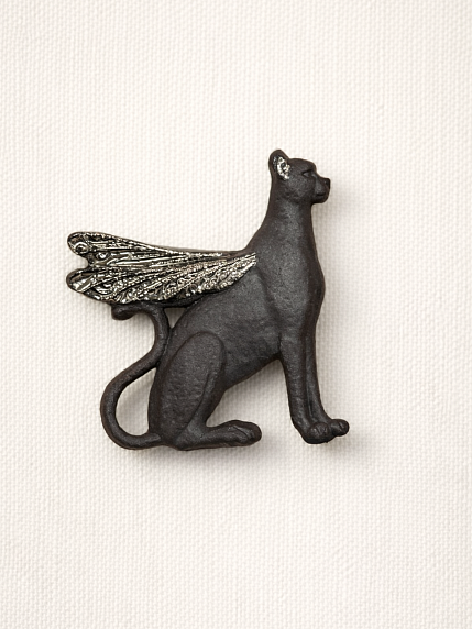 Брошь ручной работы Bulygin «Гепард», фарфор, чёрно-серебристая, фото 2.