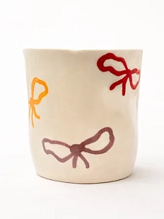 Стакан ручной работы ММ керамика мятый «Бантики», полуфарфор, 350 мл