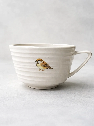 Чашка для чая ручной работы Мадам де Тюль с фигуркой внутри Котик, фарфор, 250 мл, фото 4.