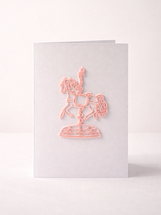 Открывающаяся открытка DARI DARI «Лошадка» с фигурным элементом, розовая