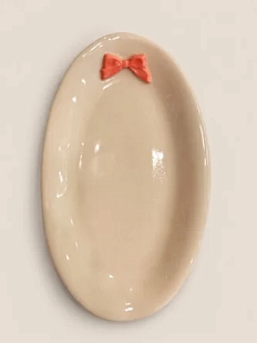 Тарелка ручной работы Йеллоускуп «Бантик», керамика, 23 см