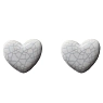 Серёжки-гвоздики КерамЕлКа «Сердечки белые» №2, керамика, превью фото 1