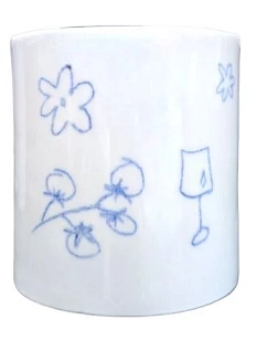 Стакан ручной работы Ладан керамика «Рисунки», полуфарфор, 200 мл