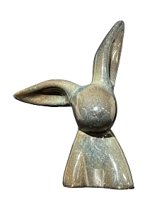 Статуэтка ручной работы Кролик, коричнево-зелёная, керамика