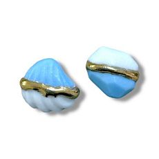 Серёжки-гвоздики из фарфора с позолотой