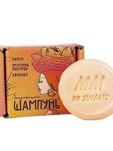 Бессульфатный твердый шампунь Meela Meelo «Манго-протеины пшеницы-авокадо»