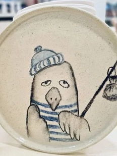 Тарелка «Чайка в тельняшке»