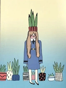 Скетчбук Валя Карнавалова «Девочка с горшками цветов», А5, 200 страниц