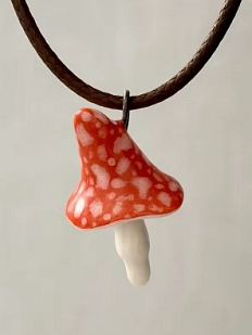 Подвеска ручной работы Боттери керамика «‎Мухомор»‎, керамика