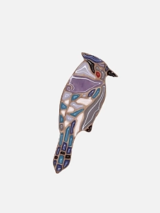 Брошь ручной работы «Сойка», Partala ceramics