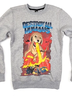 Свитшот Barking store «Догзилла», серый, М жен.