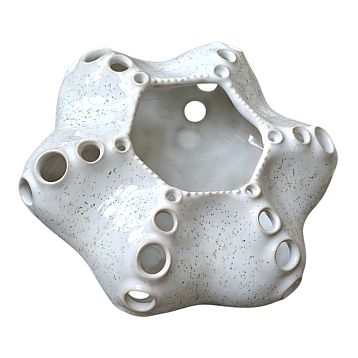 Подсвечник ручной работы «Морской ёж», 16 см, белый, керамика, фото 2.