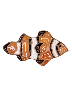 Брошь рыбка ручной работы «Клоун», Partala ceramics