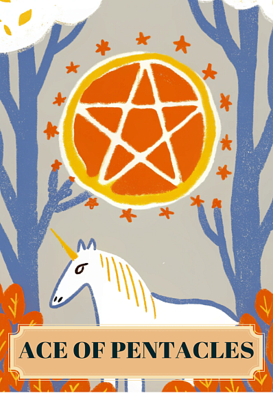 Открытка Таро Туз Пентаклей (Ace of Pentacles), фото 1.