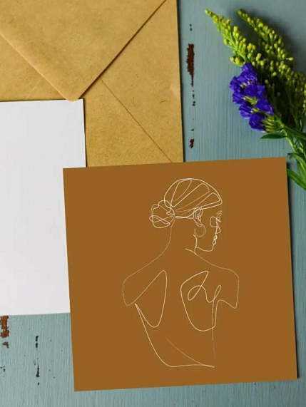 Нюдовая открытка DARI DARI №8, квадратная, фото 1.