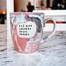 Кружка ручной работы NF ceramics «Х*й меня сломишь, жизнь хороша», розовая, керамика, 400 мл, превью фото 2