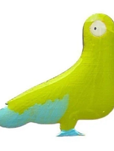 Брошь ручной работы «Голубь», зелёная, дерево