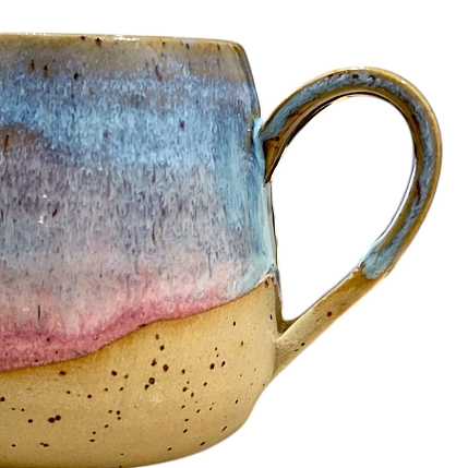 Кружка ручной работы Рассвет «Капелька», розово-голубая, керамика, 250 мл, фото 2.