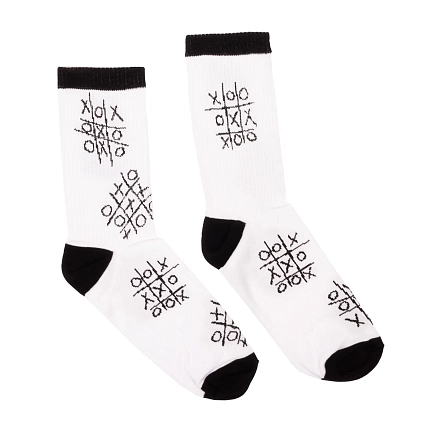 Носки Barking Store «Крестики-нолики», р-р 40-45, белые, фото 1.