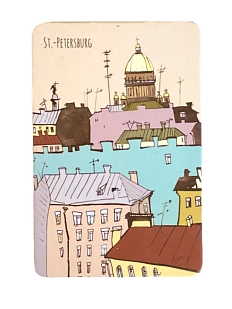 Магнит Elizabeth Madar «Сквозь крыши», бежевый