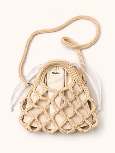 Авоська вязаная ручной работы, бежевая