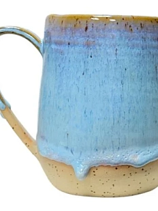 Кружка ручной работы, голубая, керамика, 450 мл