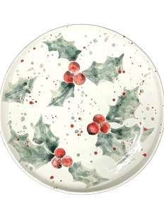 Тарелка ручной работы Верба керамика «Остролист крупный», керамика, 25 см