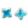 Серёжки-гвоздики КерамЕлКа «Четырехлистник», керамика, голубые, превью фото 1