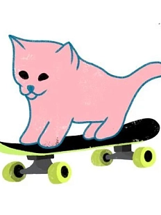 3D Стикер на телефон Pablo Radini «Кот на скейте», объёмный