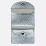 Cкладной кошелёк визитница ручной работы, Kokosina bags, натуральная кожа, голубой металлик, превью фото 3