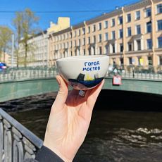 Кружка ручной работы сувенирная «Город мостов», керамика, 180 мл