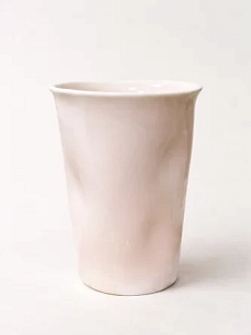 Мятый стакан ручной работы ММ керамика светло-розовый, 200 мл