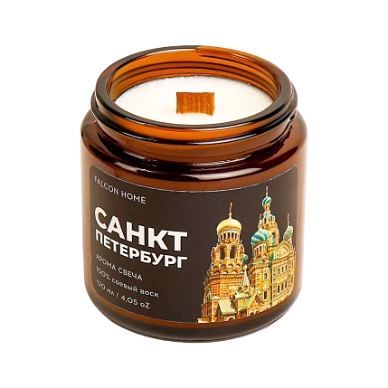 Сувенирная свеча Санкт-Петербург СОКОЛ (Falcon home) «Спас на крови», 120 мл, фото 2.