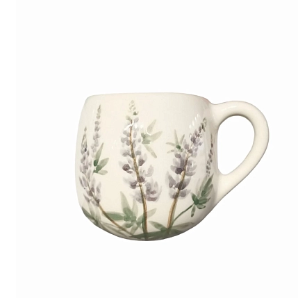 Кружка ручной работы Верба керамика «Люпины», круглая, керамика, 350 мл, фото 1.