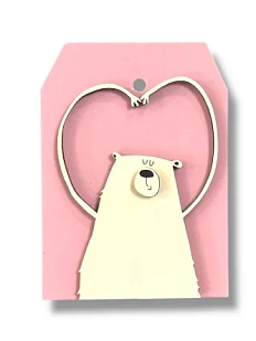 Бирка для подарка ВОЕ «Мишка», объемная, 5 х 3 см