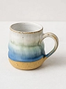 Кружка ручной работы волнистая, бело-синий градиент, керамика, 350 мл, превью фото 2
