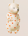 Ёлочная игрушка из фарфора «Медведь», в пижаме с сердечками 12 см, превью фото 2
